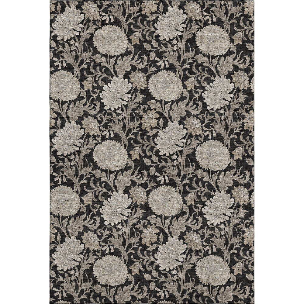 Premium Machine Washable Mayfield AMF677 Black 9' x 12' Rug