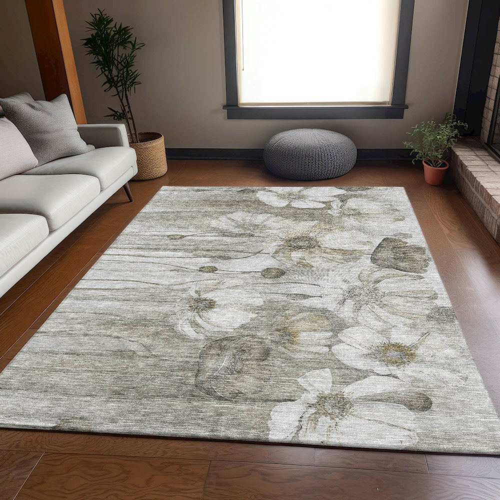 Premium Machine Washable Mayfield AMF712 Taupe 9' x 12' Rug