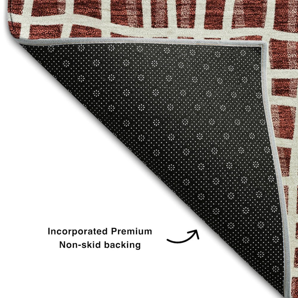 Premium Machine Washable Mayfield AMF729 Burgundy 5' x 7'6" Rug