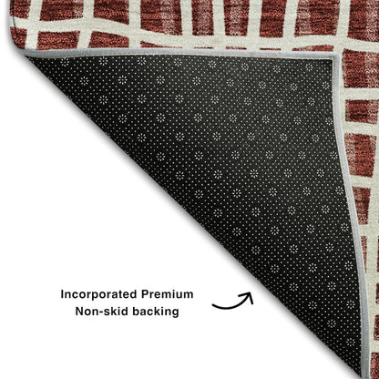 Premium Machine Washable Mayfield AMF729 Burgundy 5' x 7'6" Rug