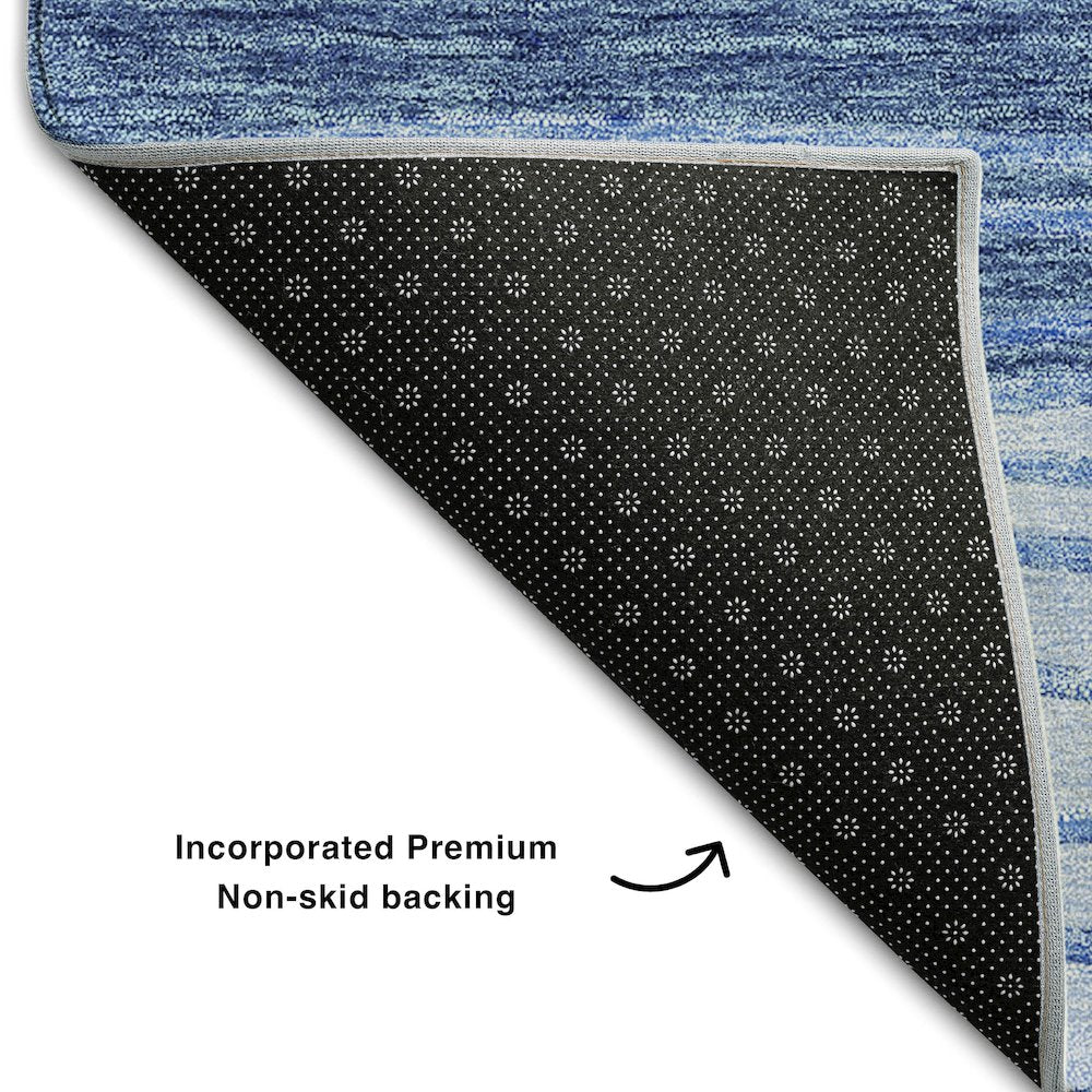 Premium Machine Washable Mayfield AMF735 Blue 5' x 7'6" Rug