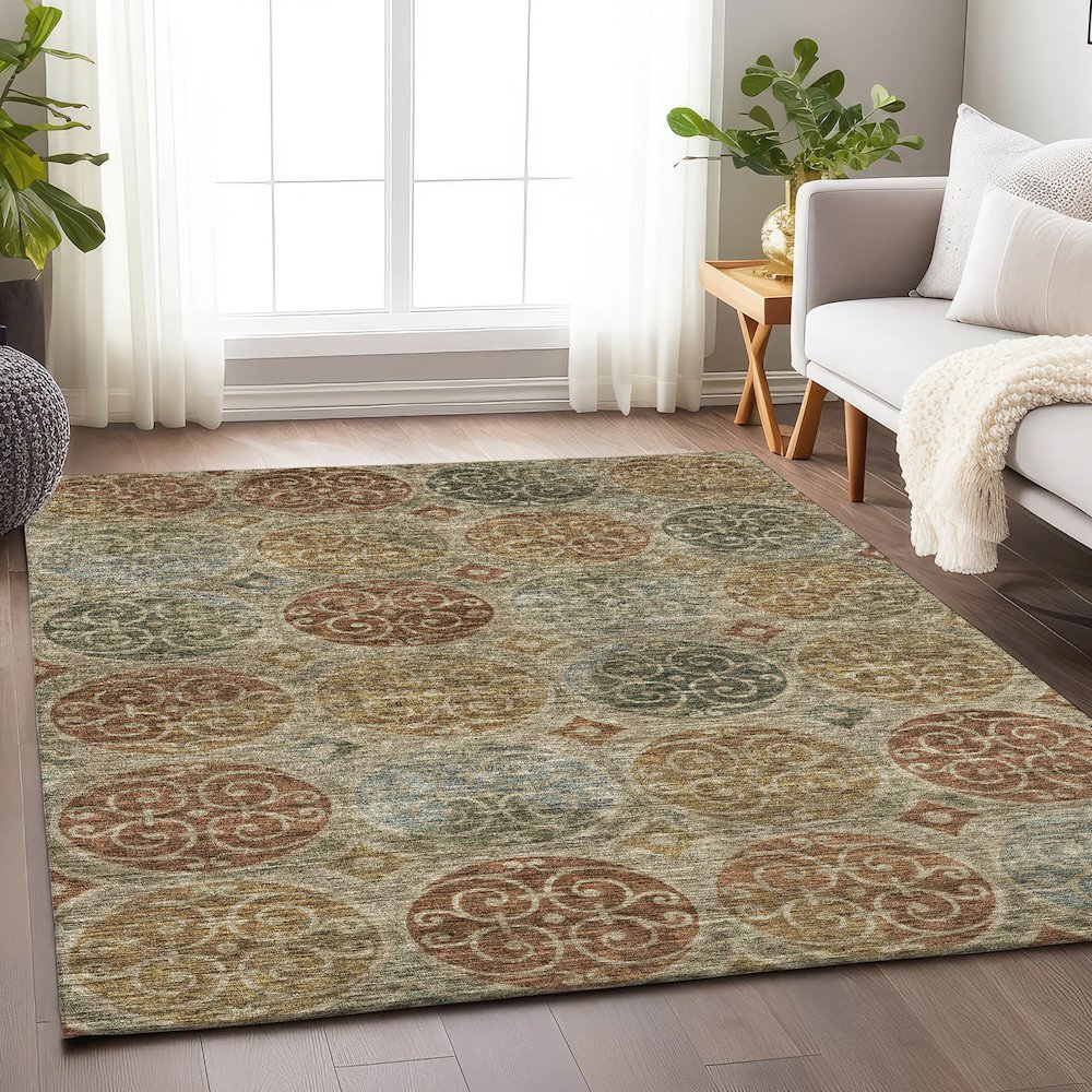 Premium Machine Washable Mayfield AMF738 Taupe 9' x 12' Rug