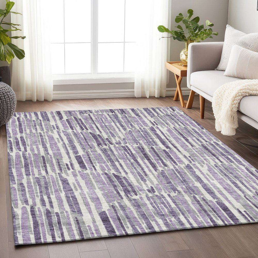 Premium Machine Washable Mayfield AMF739 Purple 9' x 12' Rug