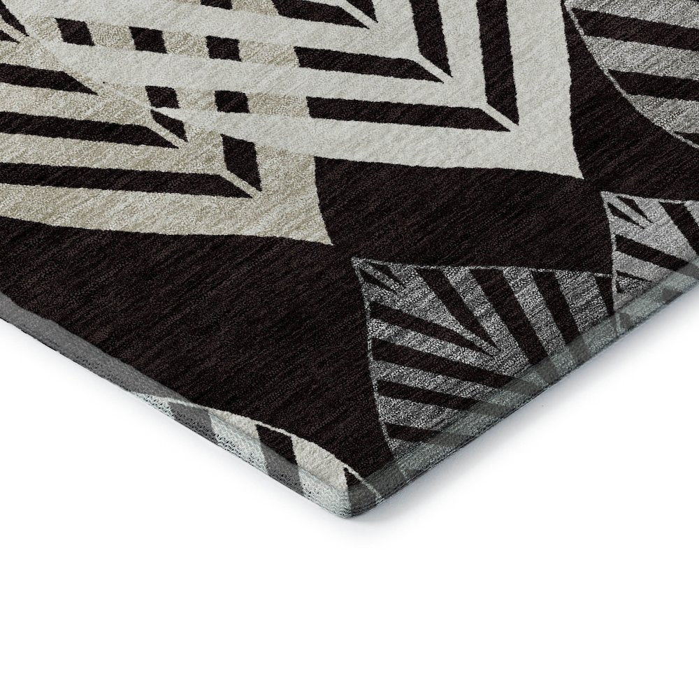 Premium Machine Washable Mayfield AMF744 Black 5' x 7'6" Rug