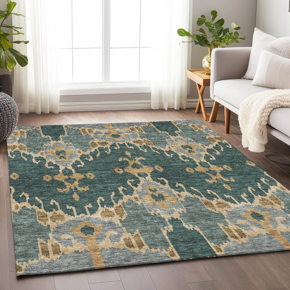 Premium Machine Washable Mayfield AMF748 Cactus 9' x 12' Rug
