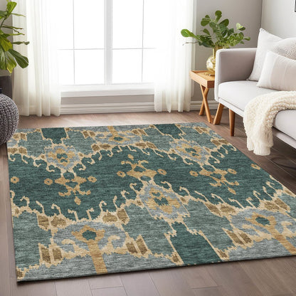 Premium Machine Washable Mayfield AMF748 Cactus 9' x 12' Rug