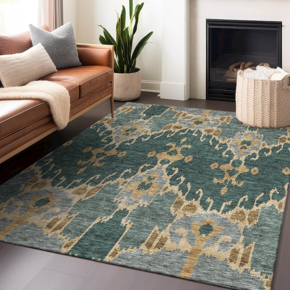 Premium Machine Washable Mayfield AMF748 Cactus 9' x 12' Rug