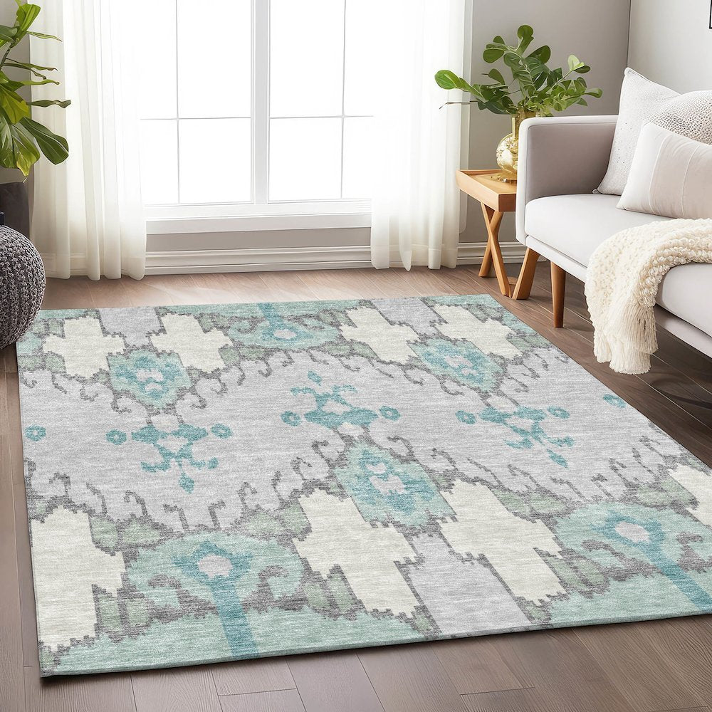 Premium Machine Washable Mayfield AMF748 Mint 9' x 12' Rug