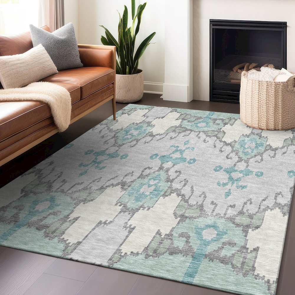 Premium Machine Washable Mayfield AMF748 Mint 9' x 12' Rug