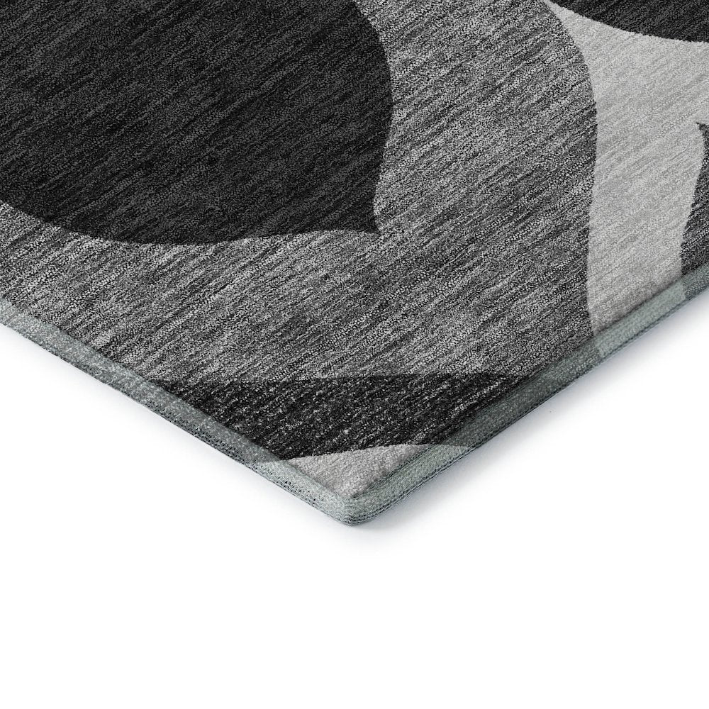 Premium Machine Washable Mayfield AMF749 Black 5' x 7'6" Rug