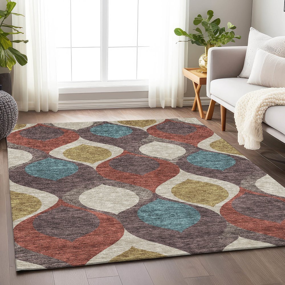 Premium Machine Washable Mayfield AMF749 Brown 9' x 12' Rug