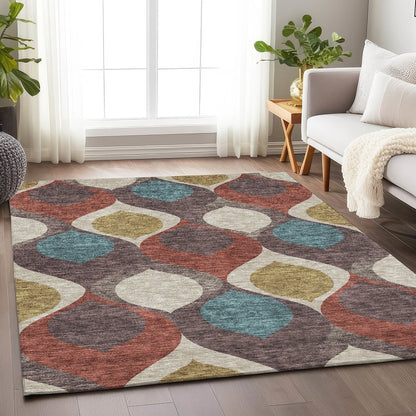 Premium Machine Washable Mayfield AMF749 Brown 9' x 12' Rug