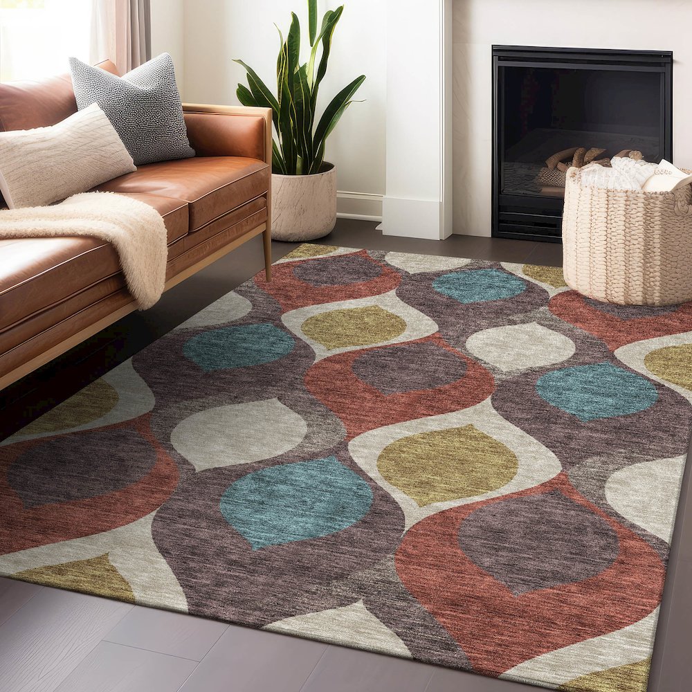 Premium Machine Washable Mayfield AMF749 Brown 9' x 12' Rug