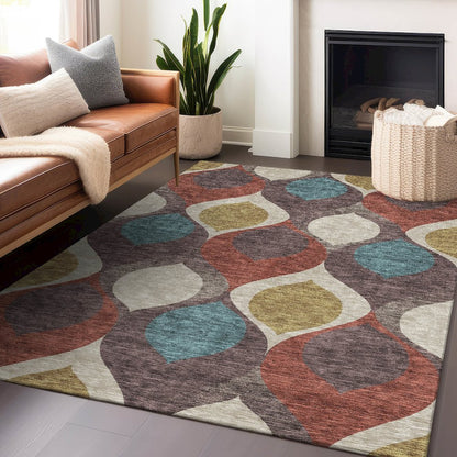 Premium Machine Washable Mayfield AMF749 Brown 9' x 12' Rug