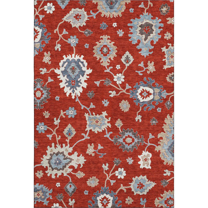 Premium Machine Washable Mayfield AMF753 Red 9' x 12' Rug
