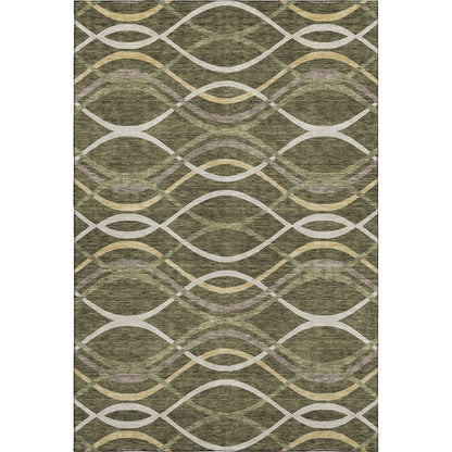 Premium Machine Washable Mayfield AMF757 Olive 9' x 12' Rug