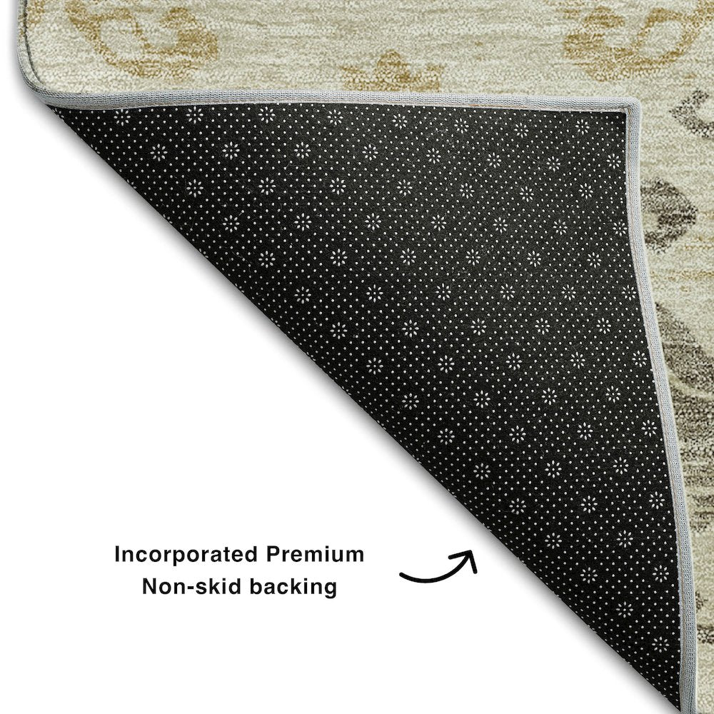Premium Machine Washable Mayfield AMF759 Beige 5' x 7'6" Rug