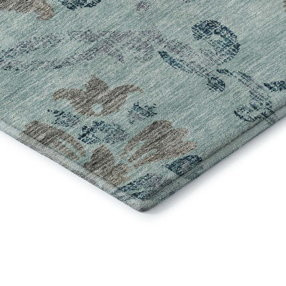 Premium Machine Washable Mayfield AMF762 Teal 5' x 7'6" Rug