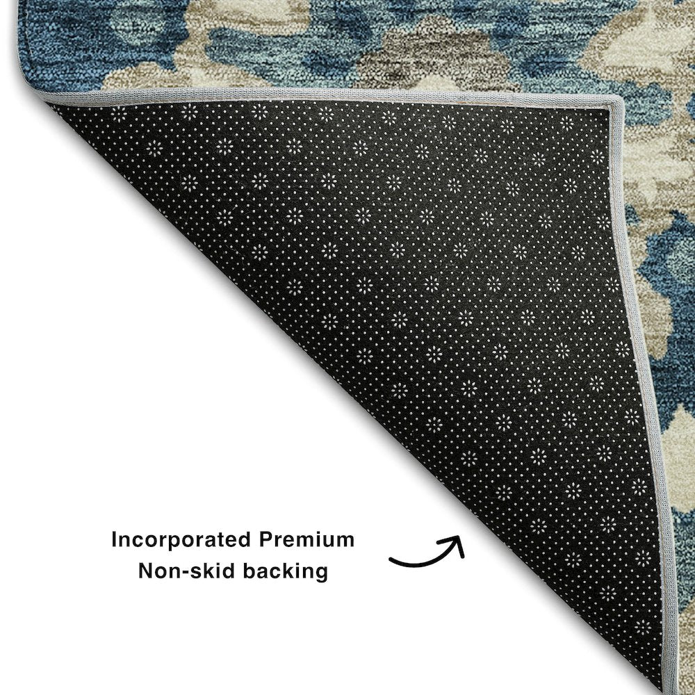 Premium Machine Washable Mayfield AMF763 Blue 5' x 7'6" Rug