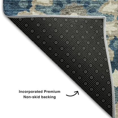 Premium Machine Washable Mayfield AMF763 Blue 5' x 7'6" Rug