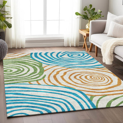 Premium Machine Washable Mayfield AMF765 White 9' x 12' Rug