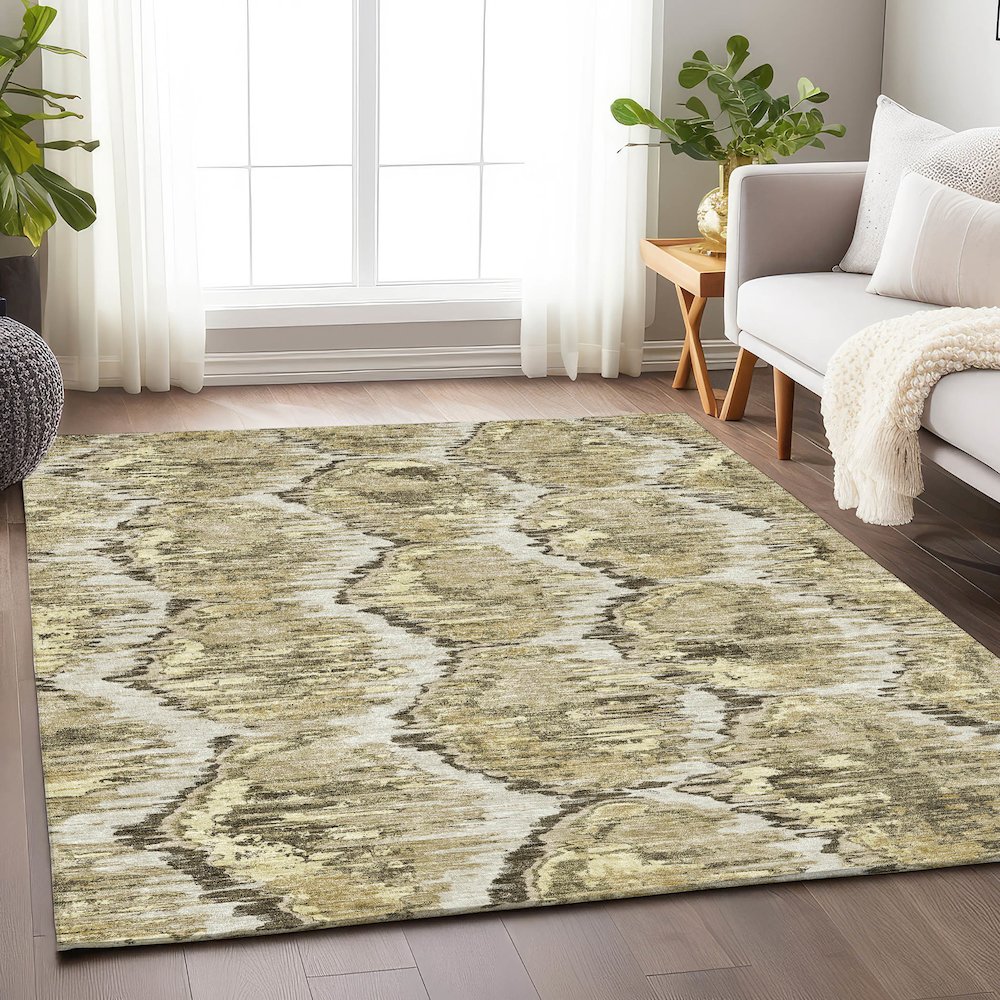 Premium Machine Washable Mayfield AMF767 Taupe 9' x 12' Rug
