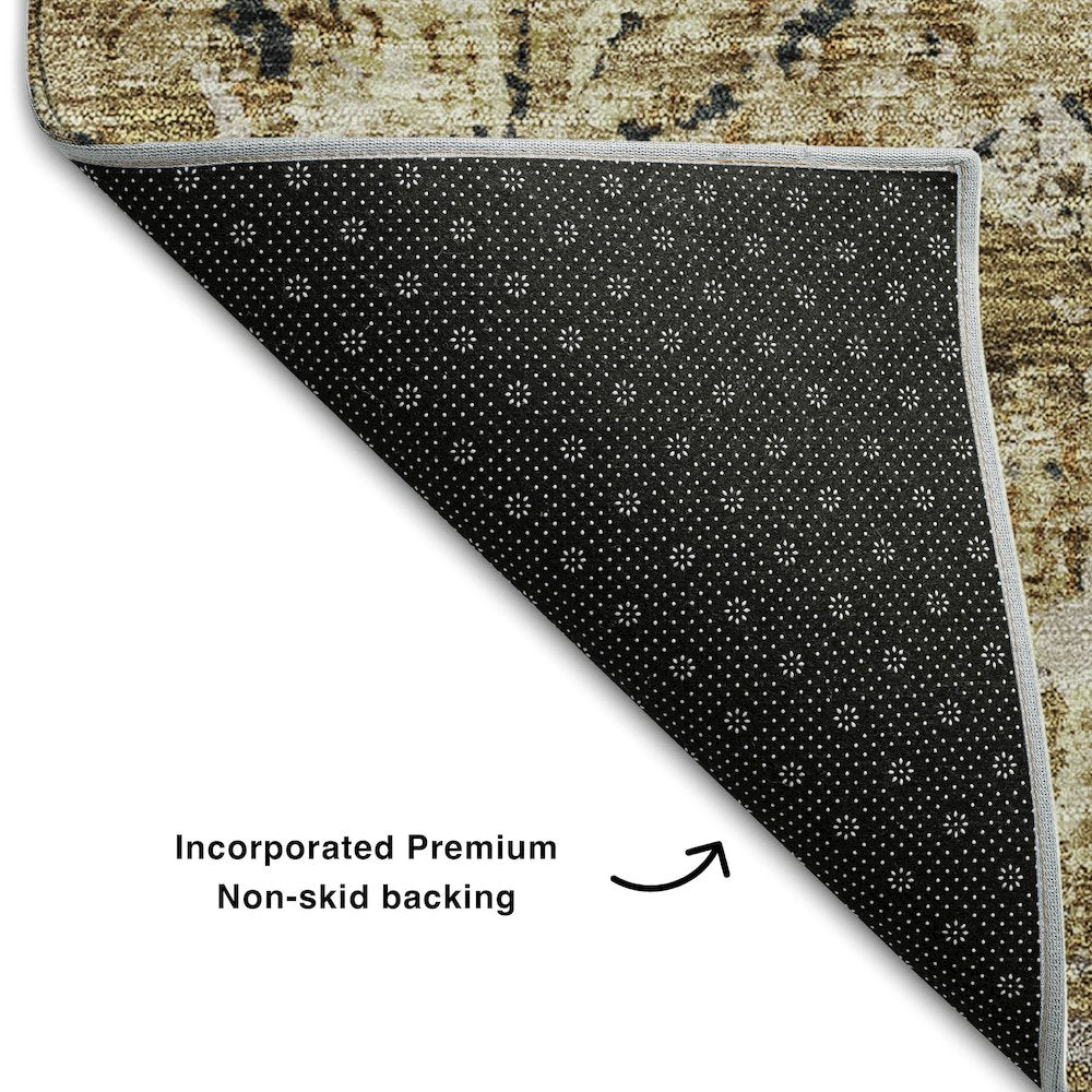 Premium Machine Washable Mayfield AMF768 Beige 5' x 7'6" Rug
