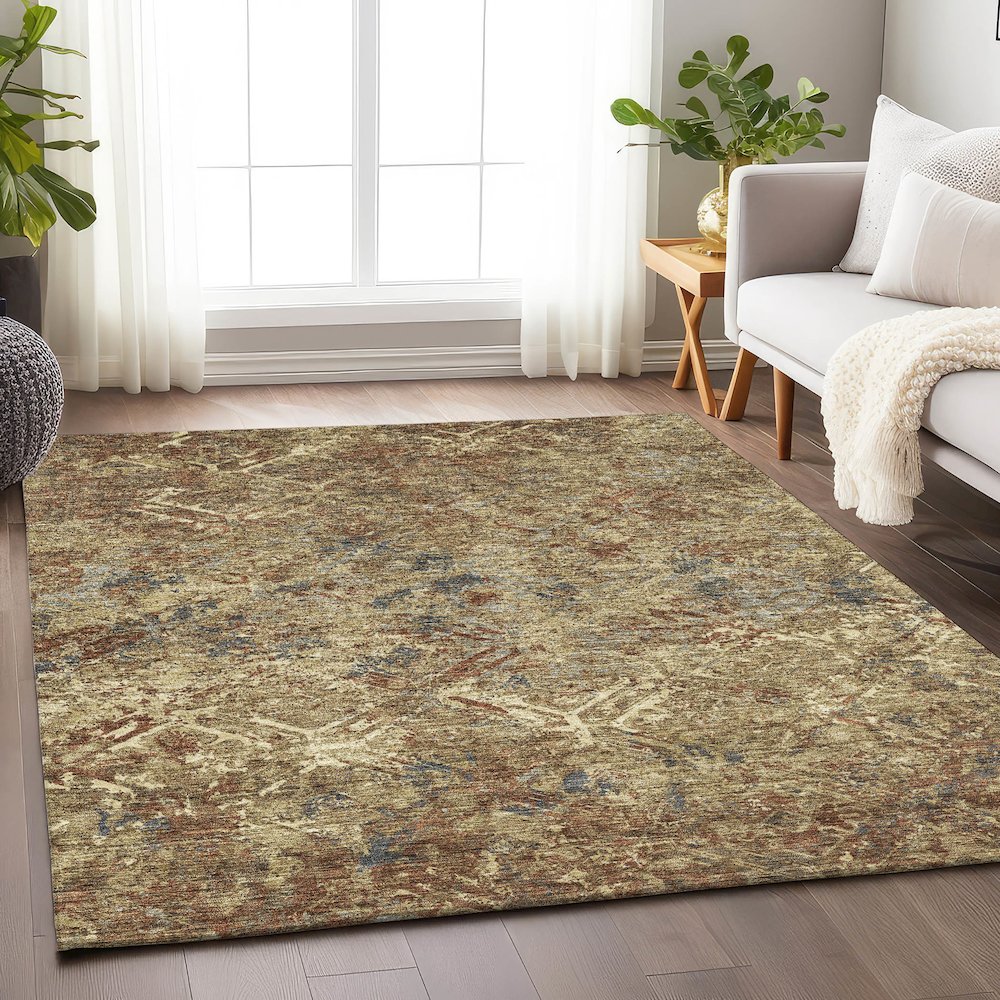 Premium Machine Washable Mayfield AMF768 Brown 9' x 12' Rug