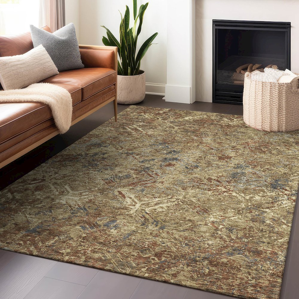 Premium Machine Washable Mayfield AMF768 Brown 9' x 12' Rug