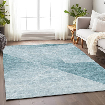 Premium Machine Washable Mayfield AMF779 Teal 9' x 12' Rug