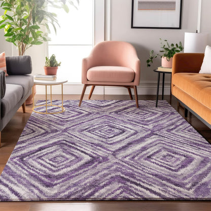 Premium Machine Washable Mayfield AMF781 Purple 9' x 12' Rug