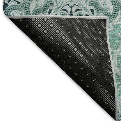 Premium Machine Washable Mayfield AMF783 Teal 5' x 7'6" Rug