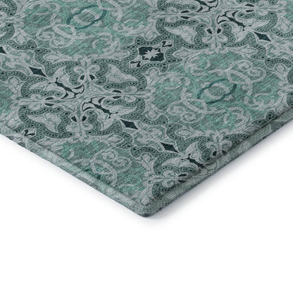 Premium Machine Washable Mayfield AMF783 Teal 5' x 7'6" Rug