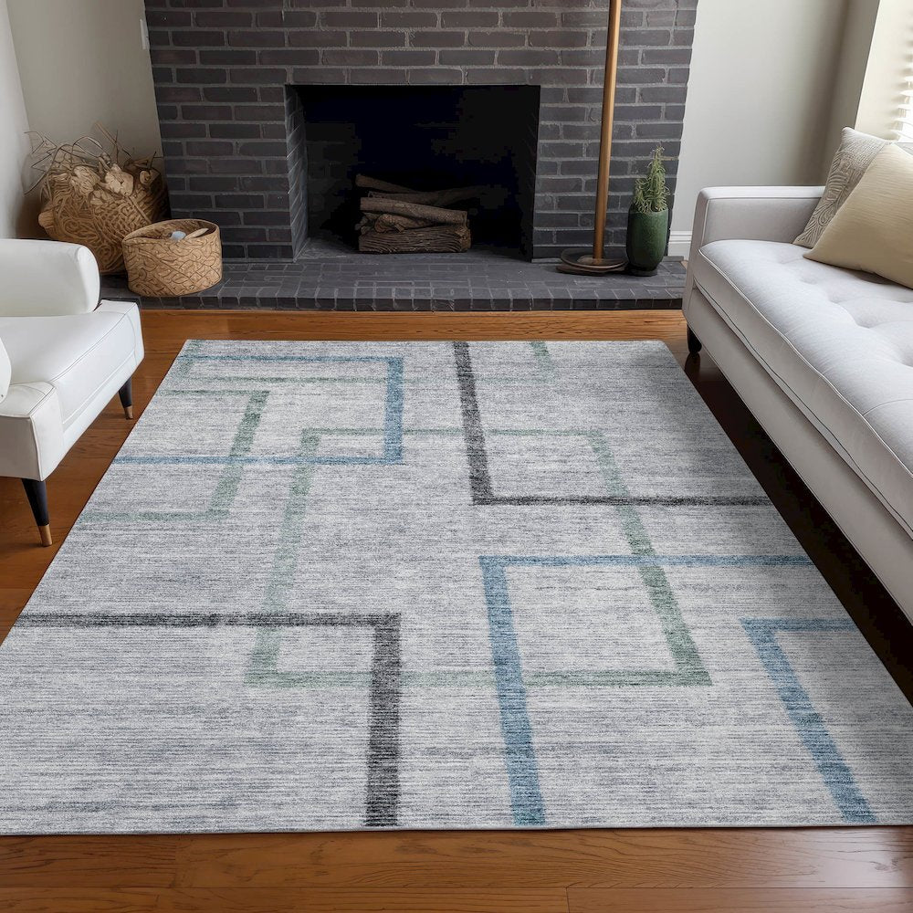 Premium Machine Washable Mayfield AMF826 Gray 9' x 12' Rug