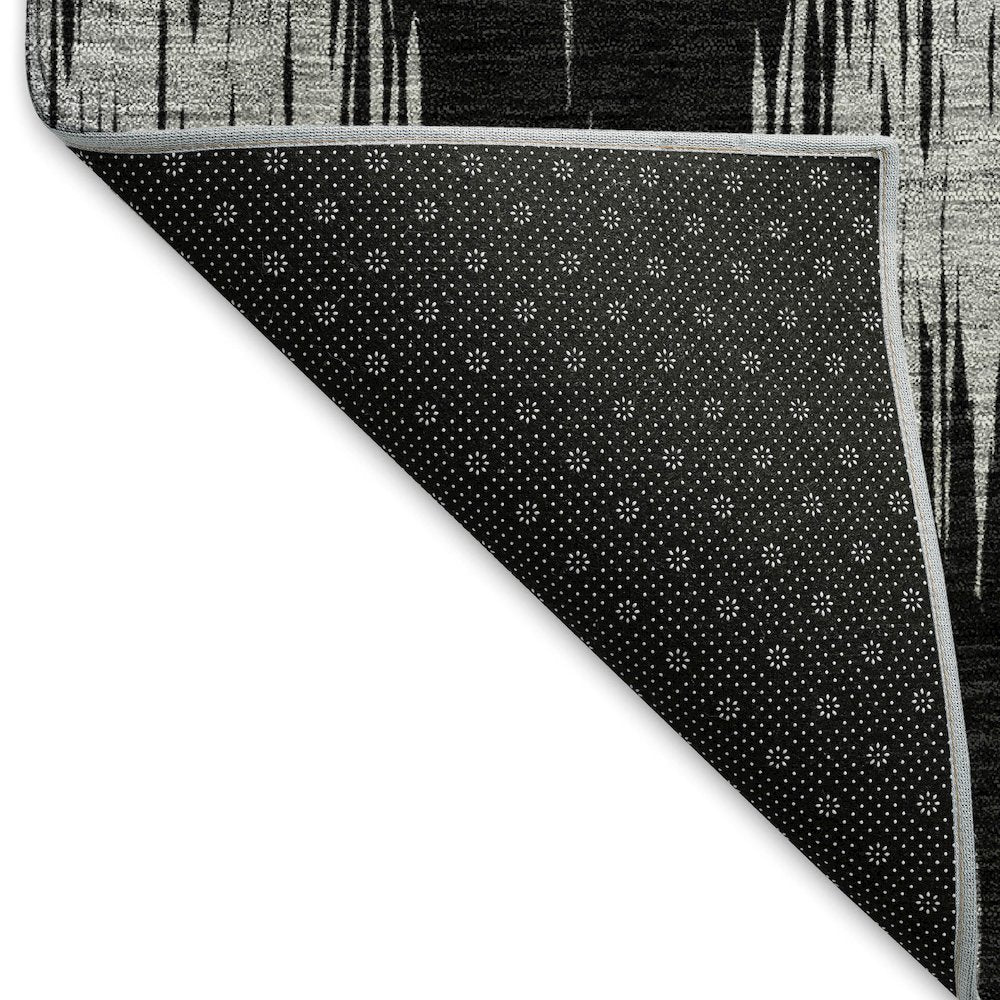 Premium Machine Washable Mayfield AMF848 Black 5' x 7'6" Rug