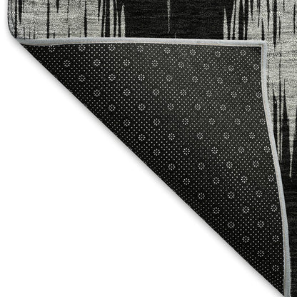 Premium Machine Washable Mayfield AMF848 Black 5' x 7'6" Rug