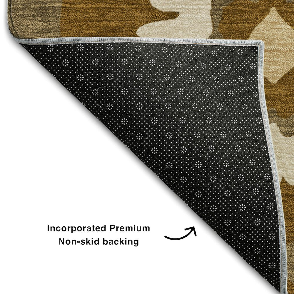 Premium Machine Washable Mayfield AMF858 Mocha 5' x 7'6" Rug
