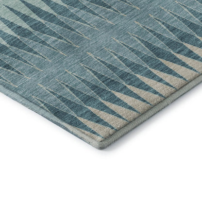 Premium Machine Washable Mayfield AMF867 Teal 5' x 7'6" Rug