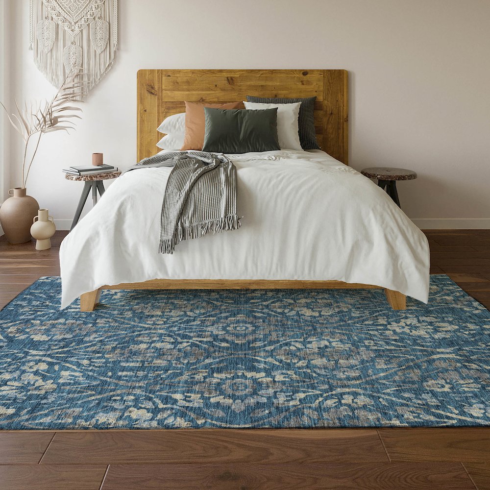 Premium Machine Washable Mayfield AMF868 Blue 9' x 12' Rug