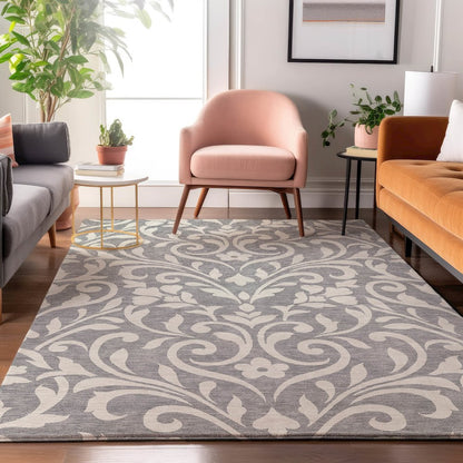 Premium Machine Washable Mayfield AMF875 Gray 9' x 12' Rug