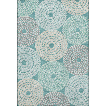 Premium Machine Washable Mayfield AMF882 Teal 9' x 12' Rug