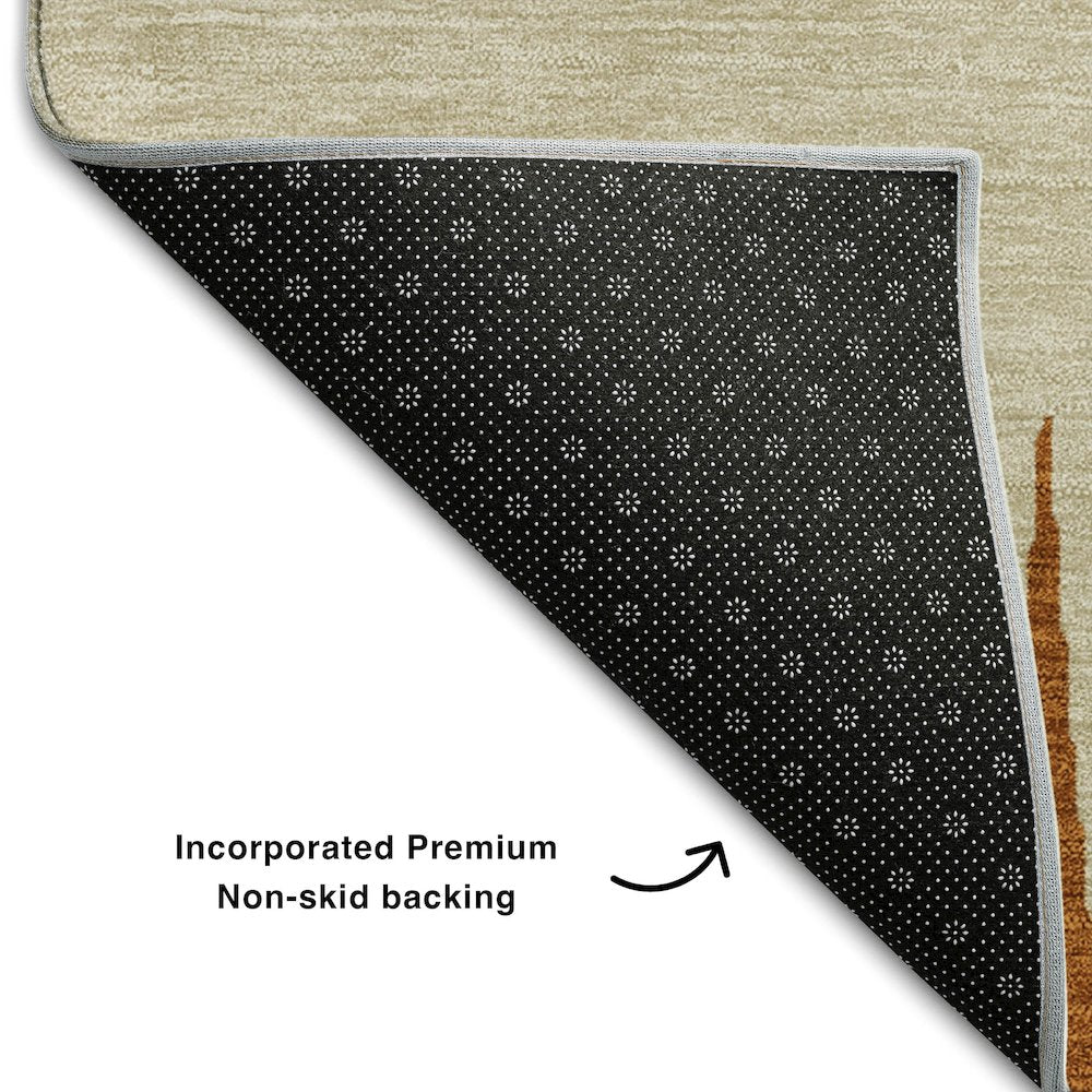 Premium Machine Washable Mayfield AMF886 Copper 5' x 7'6" Rug