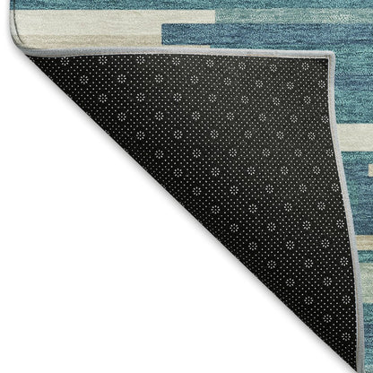 Premium Machine Washable Mayfield AMF894 Teal 5' x 7'6" Rug