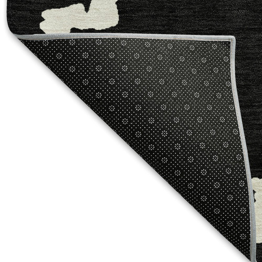 Premium Machine Washable Mayfield AMF902 Black 5' x 7'6" Rug