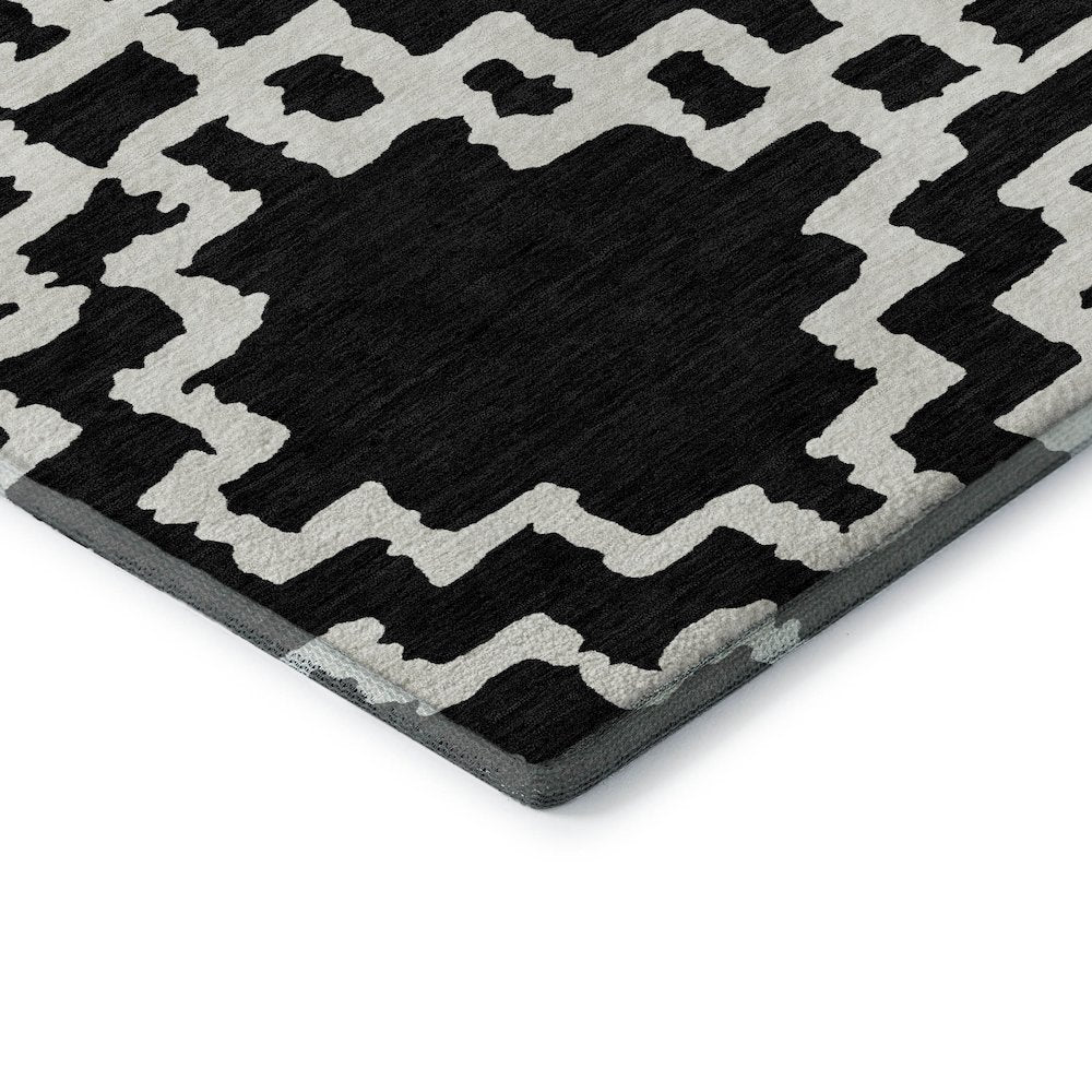 Premium Machine Washable Mayfield AMF902 Black 5' x 7'6" Rug