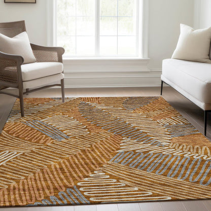 Premium Machine Washable Mayfield AMF904 Paprika 9' x 12' Rug