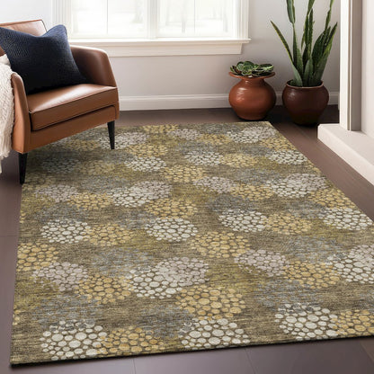 Premium Machine Washable Mayfield AMF908 Brown 9' x 12' Rug