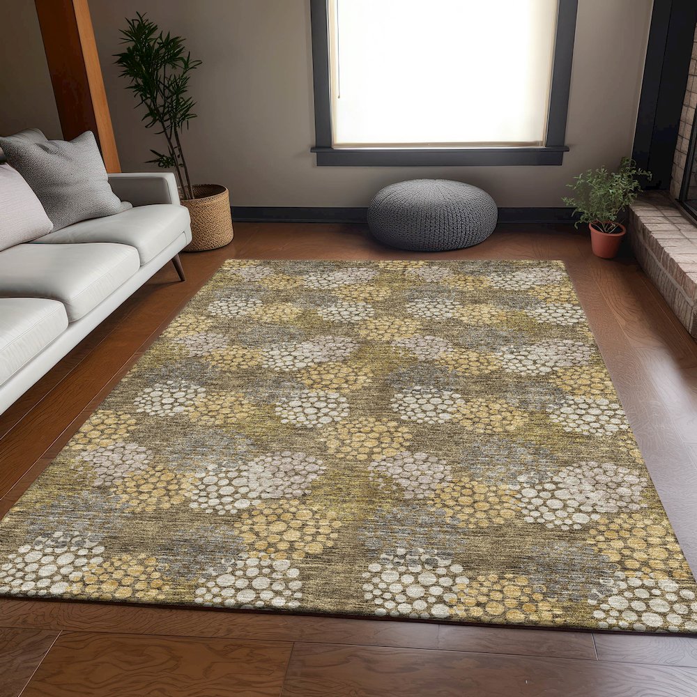 Premium Machine Washable Mayfield AMF908 Brown 9' x 12' Rug