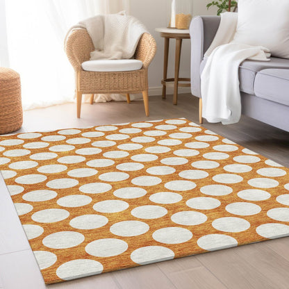 Premium Machine Washable Mayfield AMF921 Orange 9' x 12' Rug