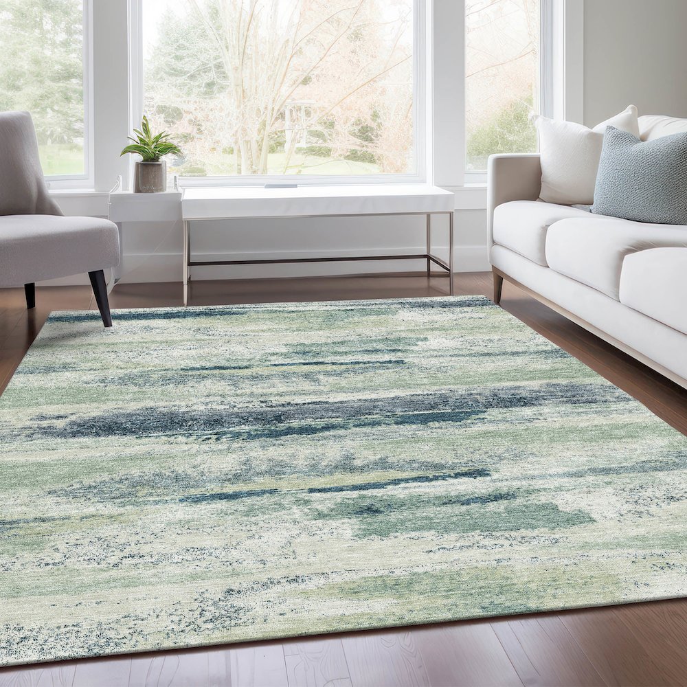 Premium Machine Washable Mayfield AMF942 Mint 9' x 12' Rug